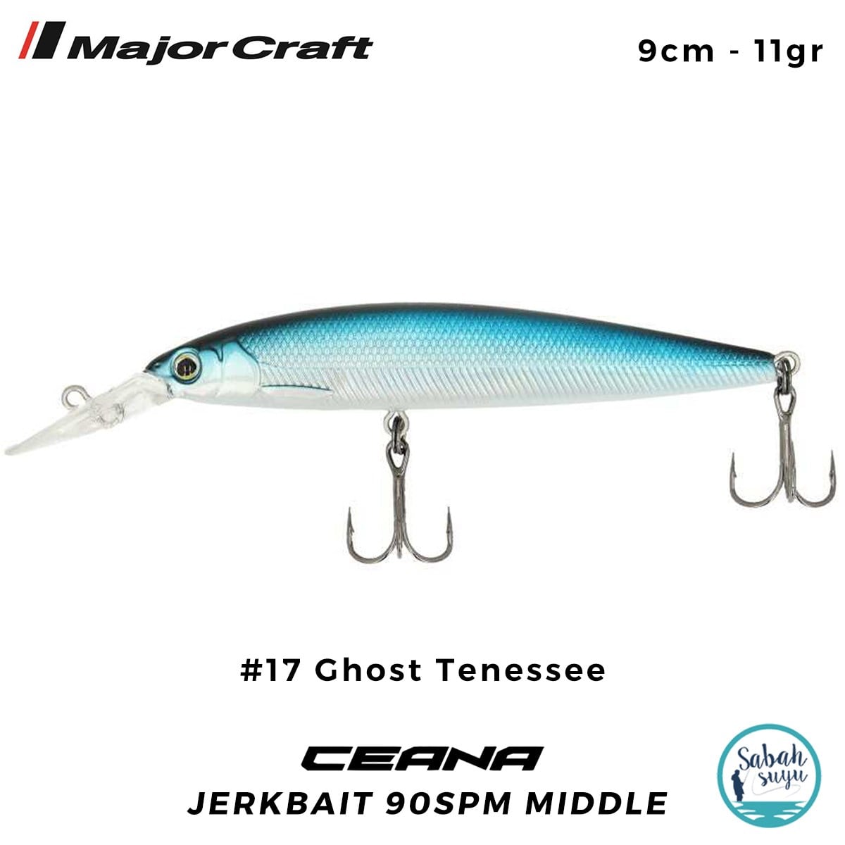 Major Craft Ceana Jerkbait 90SPM Middle 9cm 11gr #21 Black Sapphire