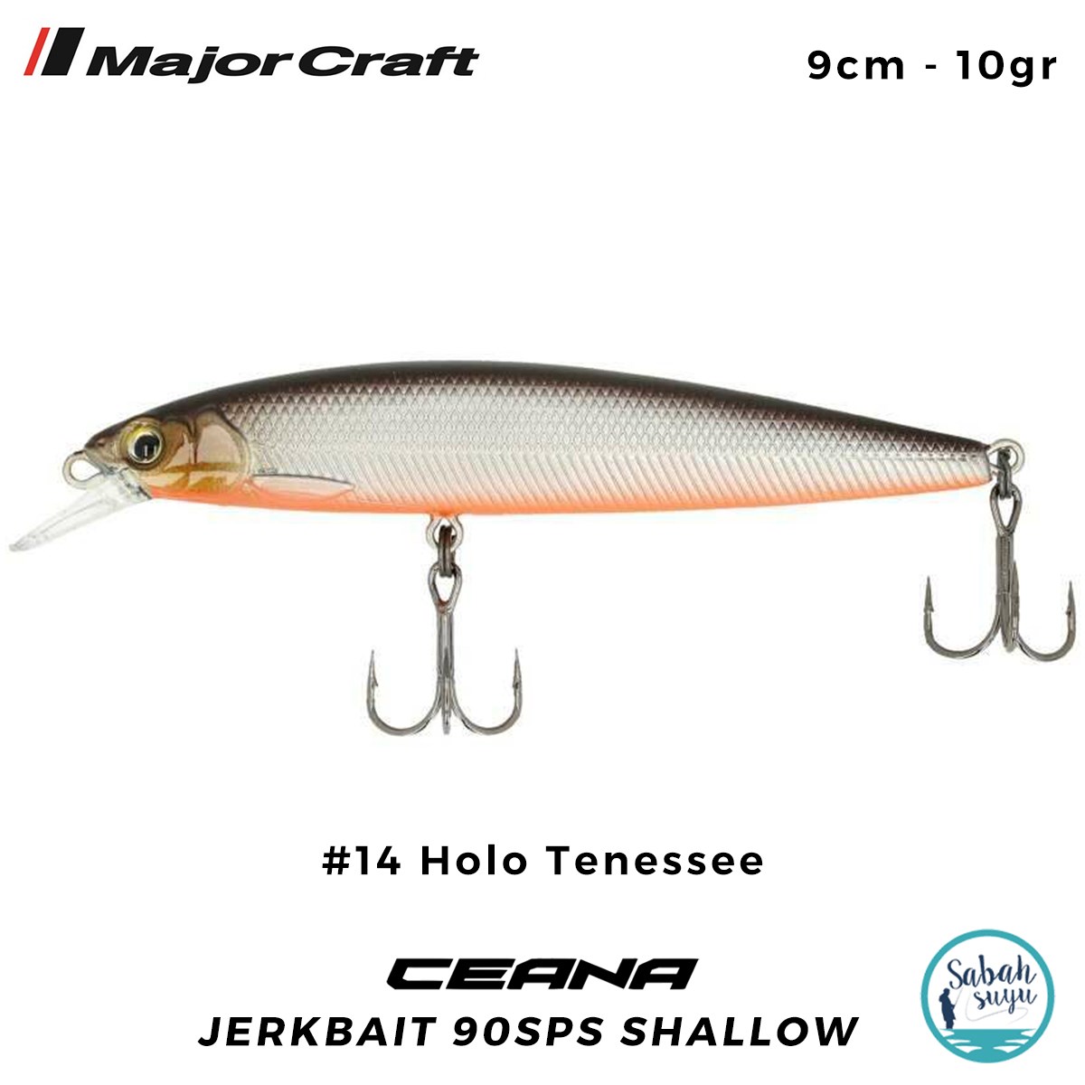 Major Craft Ceana Jerkbait 90SPS Shallow 9cm 10gr #14 Holo Tenessee