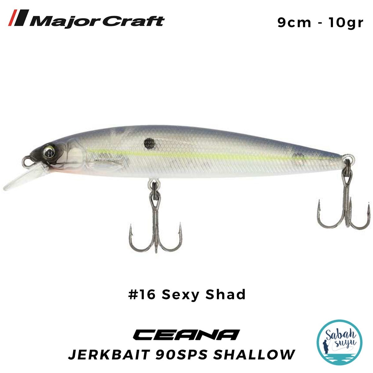 Major Craft Ceana Jerkbait 90SPS Shallow 9cm 10gr #16 Sexy Shad