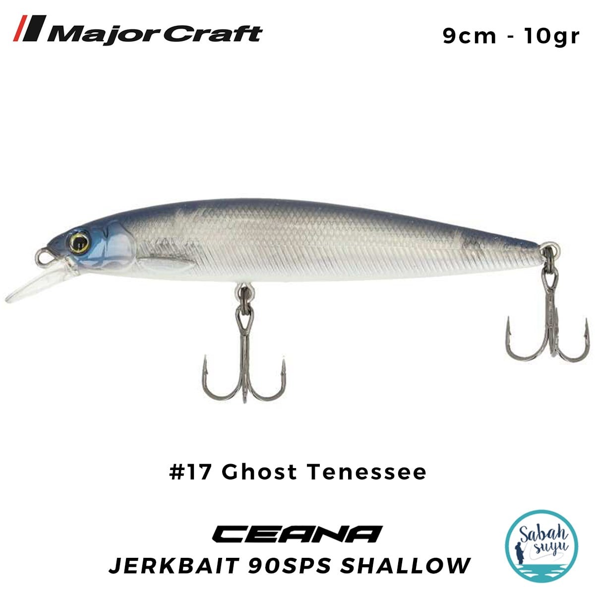 Major Craft Ceana Jerkbait 90SPS Shallow 9cm 10gr #17 Ghost Tenessee