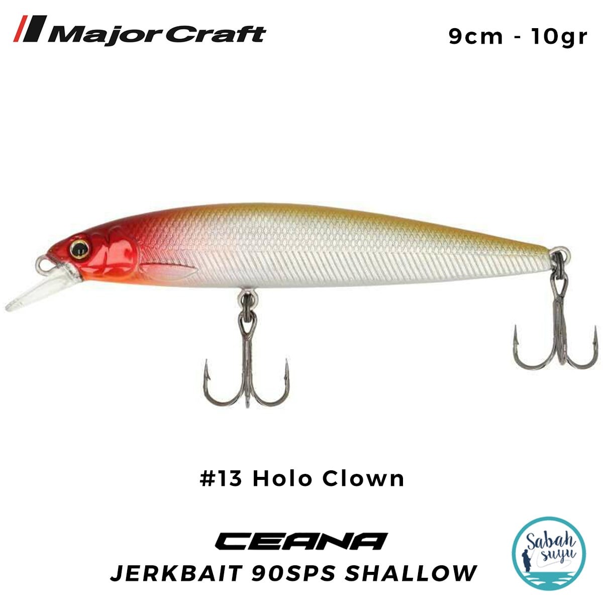Major Craft Ceana Jerkbait 90SPS Shallow 9cm 10gr #13 Holo Clown