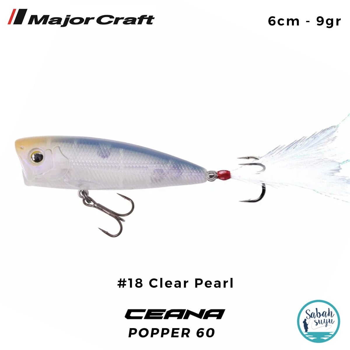 Major Craft Ceana Popper 60 6cm 9gr #18 Clear Pearl