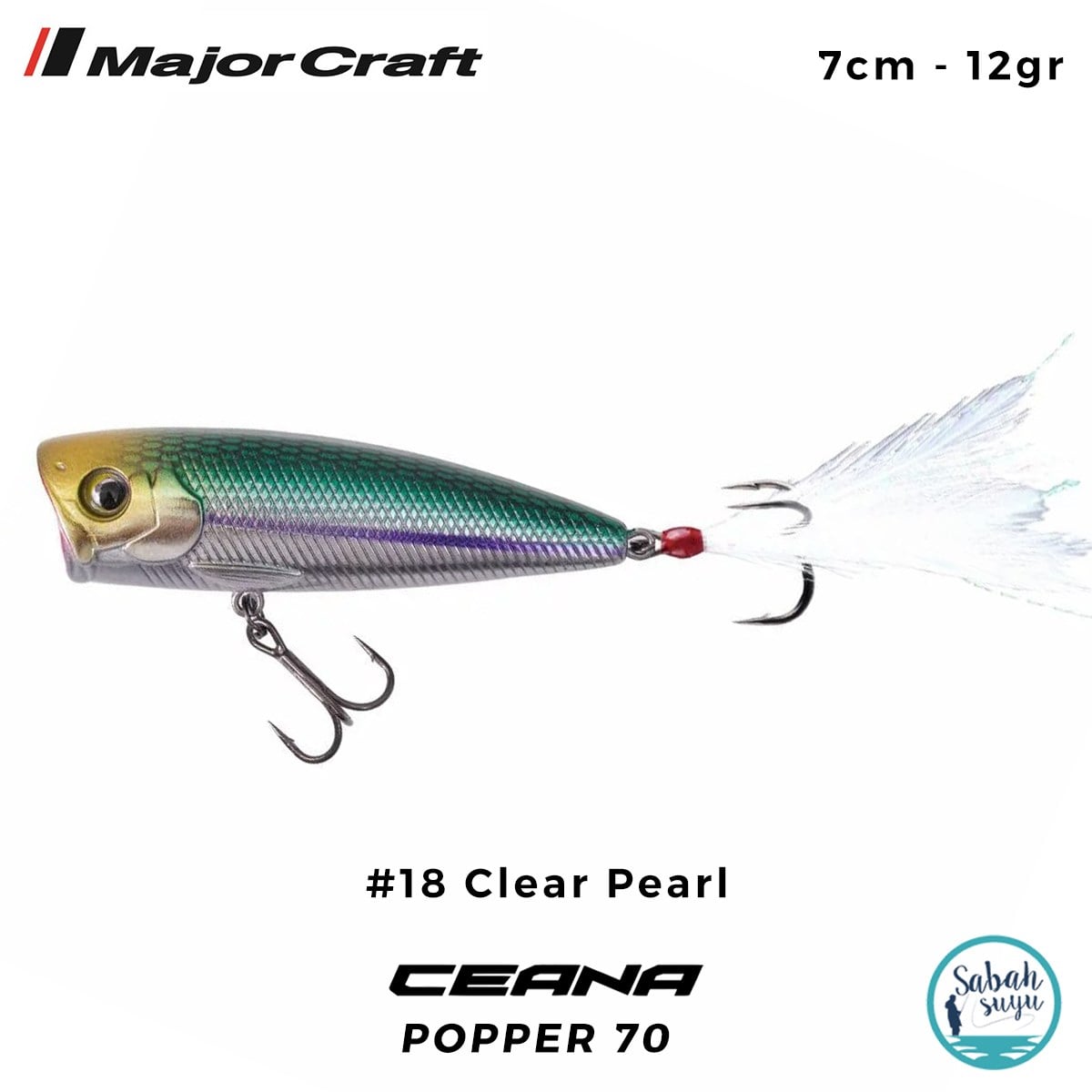 Major Craft Ceana Popper 70 7cm 12gr #01 Blue Back Silver