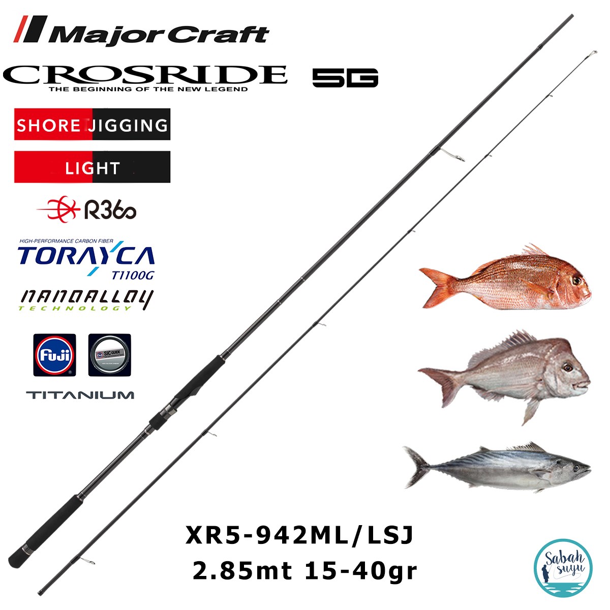 Major Craft Crosride XR5-942ML/LSJ 2.85mt 15-40gr (2P) Light Shore Jigging Kamış