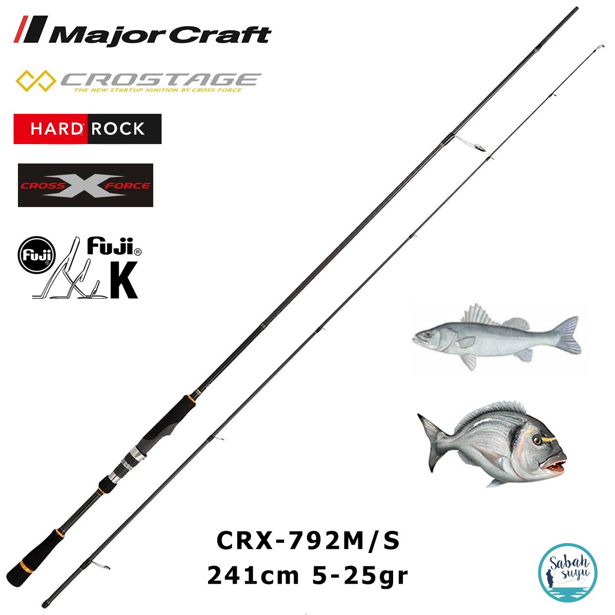 Major Craft Crostage CRX-792M/S Hard Rock 241cm 5-25gr (2P) Spin Kamış