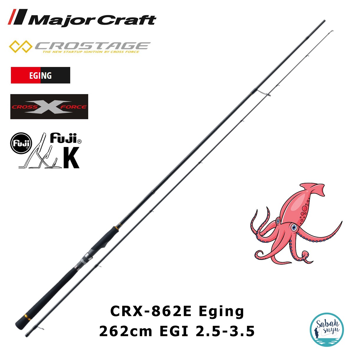 Major Craft Crostage CRX-862E Eging 262cm EGI 2.5-3.5 (2P) Spin Kamış