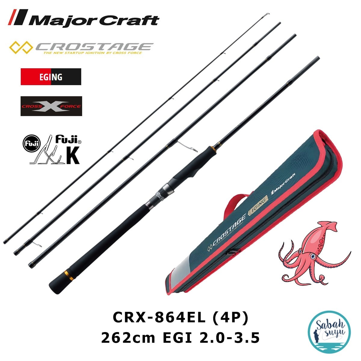Major Craft Crostage CRX-864EL Eging 262cm EGI 2.0-3.5 (4P) Spin Kamış Seyahat Tipi