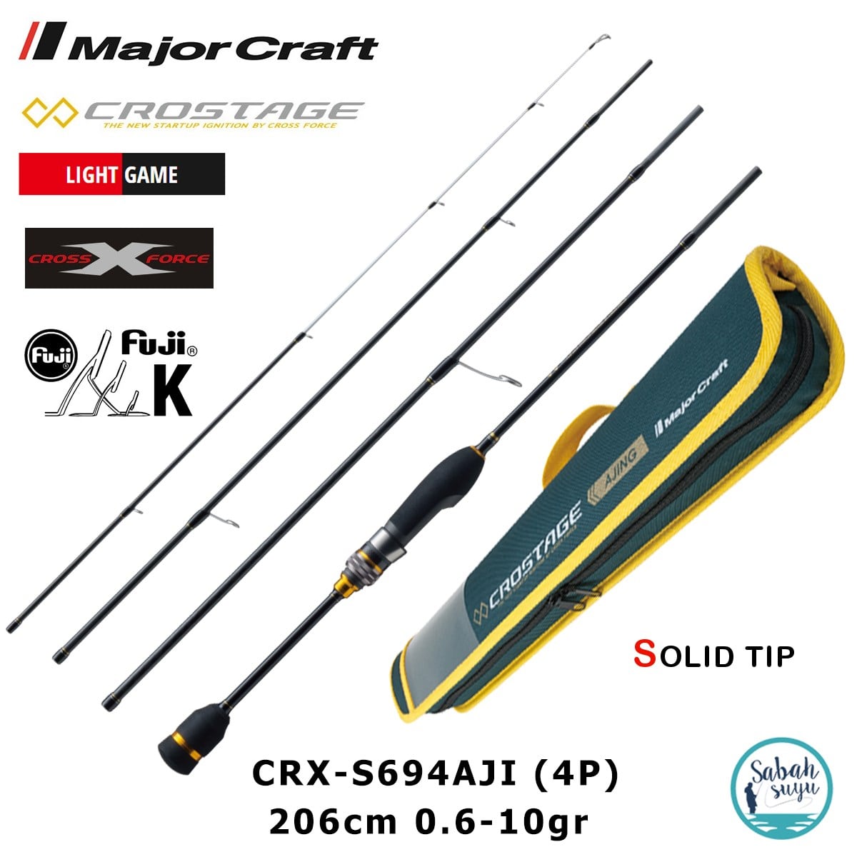 Major Craft Crostage CRX-S694AJI Solid 206cm 0.6-10gr (4P) LRF Kamış Seyahat Tipi