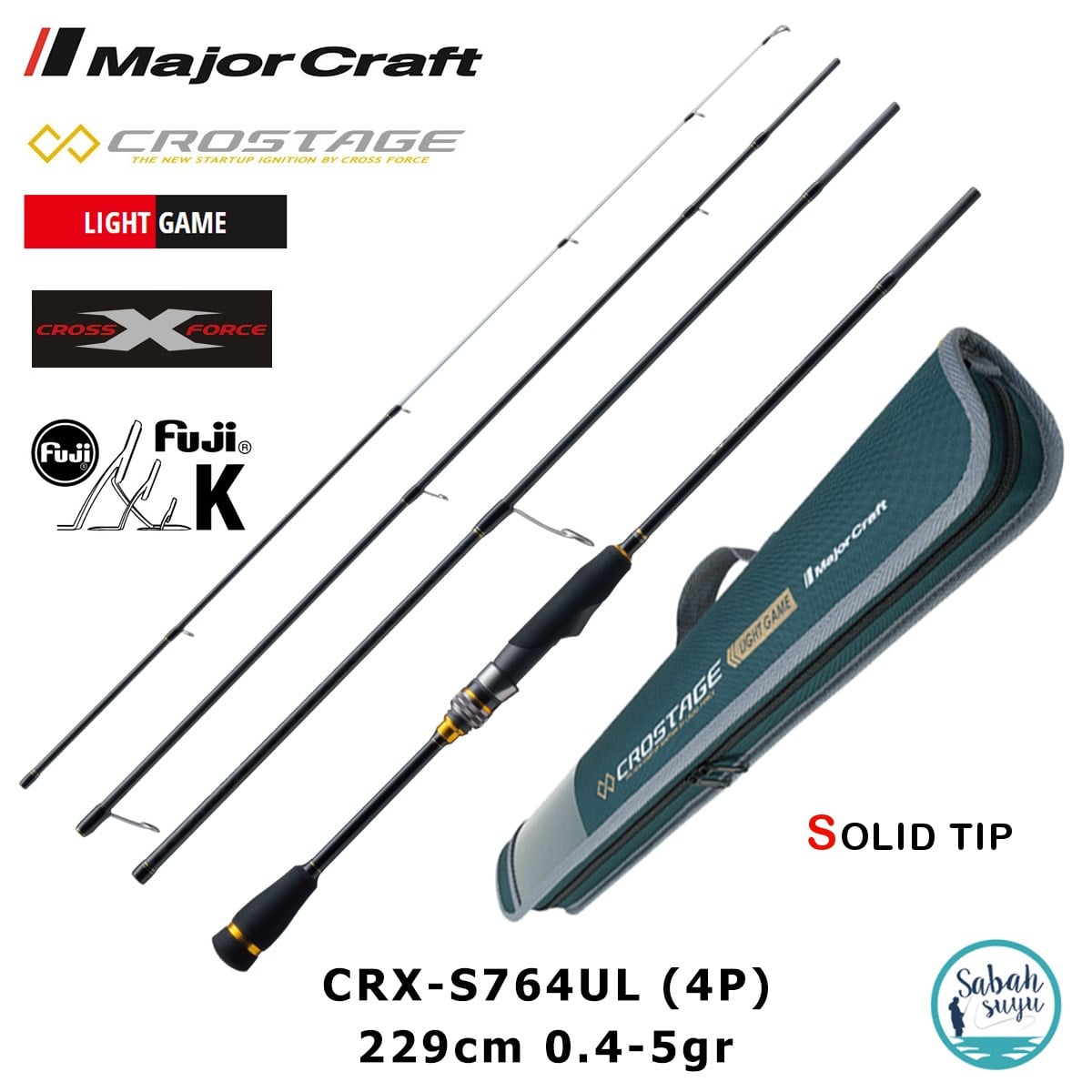 Major Craft Crostage CRX-S764UL Solid 229cm 0.4-5gr (4P) LRF Kamış Seyahat Tipi