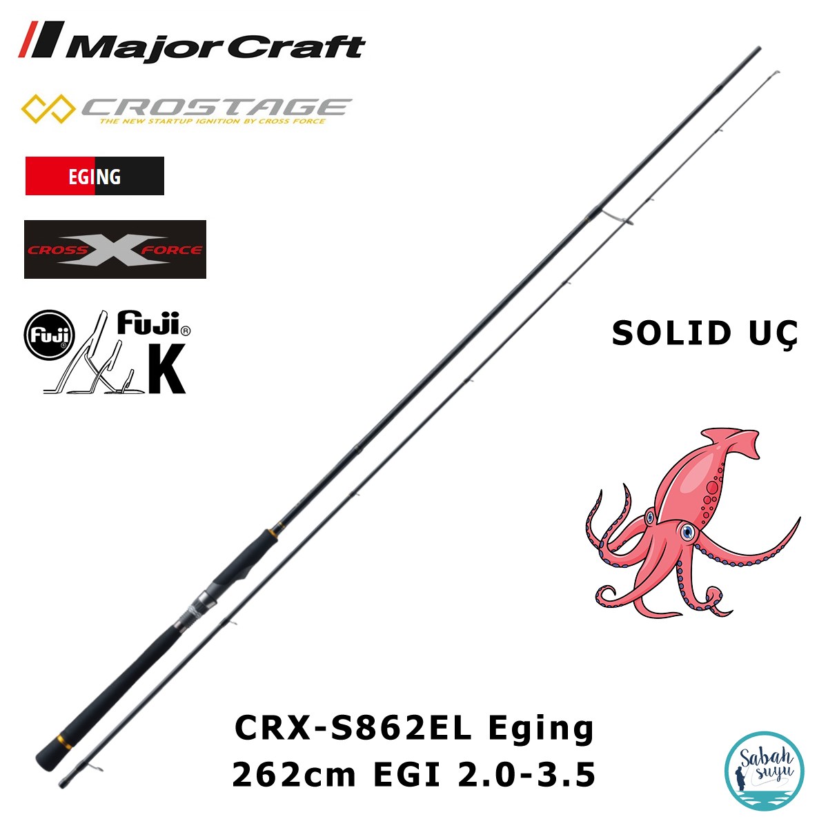 Major Craft Crostage CRX-S862EL Eging Solid 262cm EGI 2.0-3.5 (2P) Spin Kamış