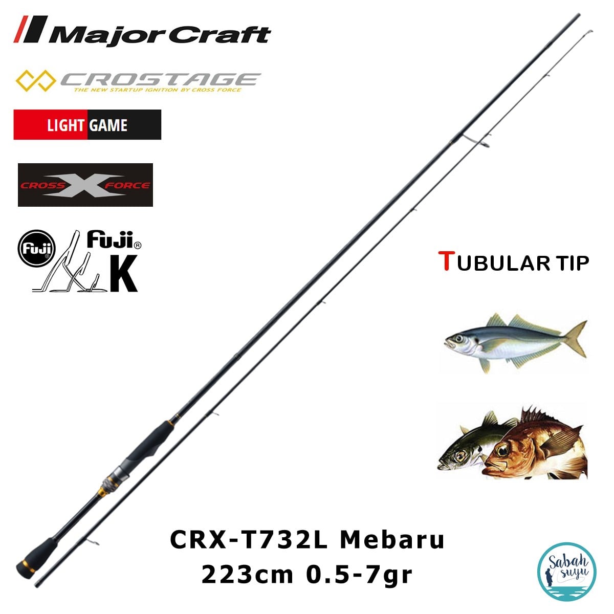 Major Craft Crostage CRX-T732L Mebaru Tubular 223cm 0.5-7gr (2P) LRF Kamış