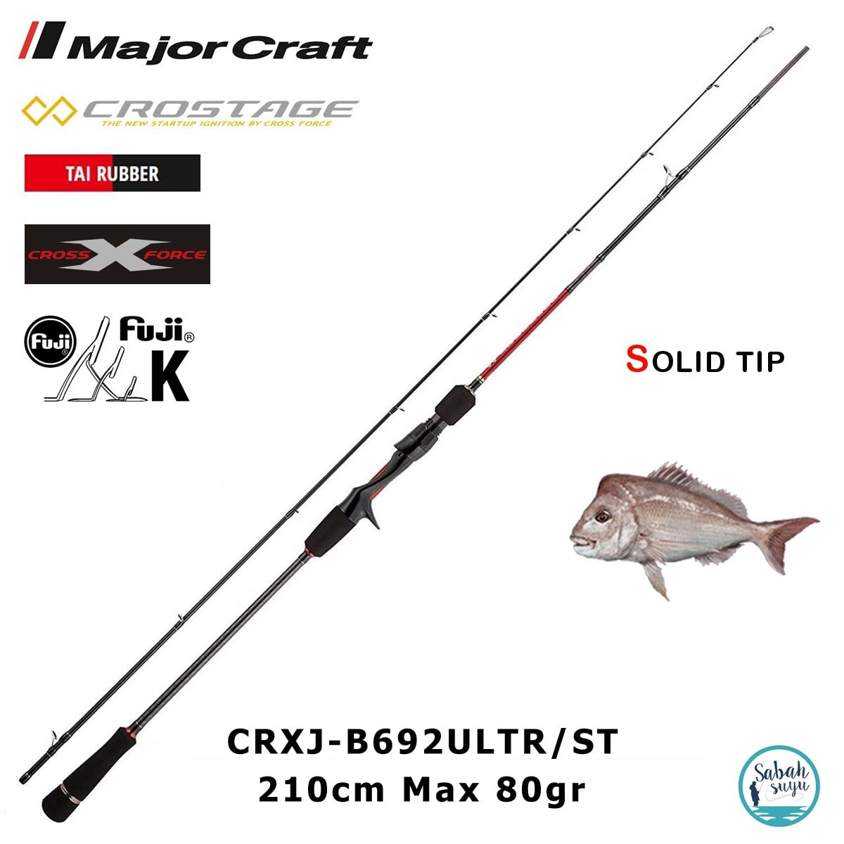 Major Craft Crostage CRXJ-B692ULTR/ST Solid 210cm Max 80gr (2P) Tetikli Tai Rubber Kamış