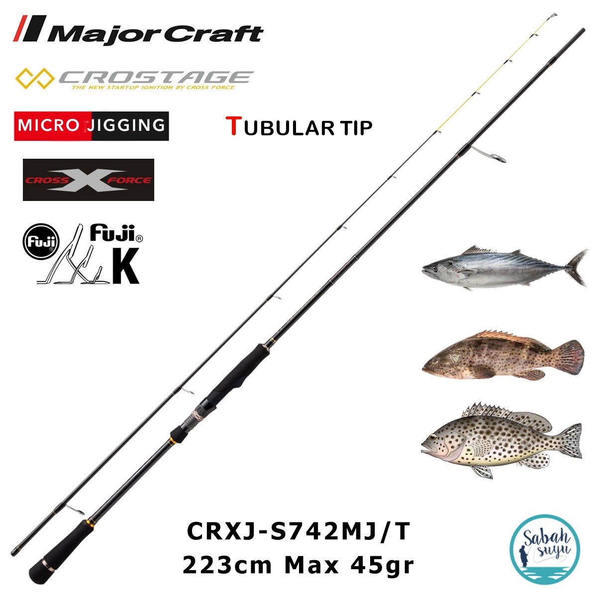 Major Craft Crostage CRXJ-S742MJ/T Tubular 223cm Max 45gr (2P) Offshore Micro Jigging Kamış