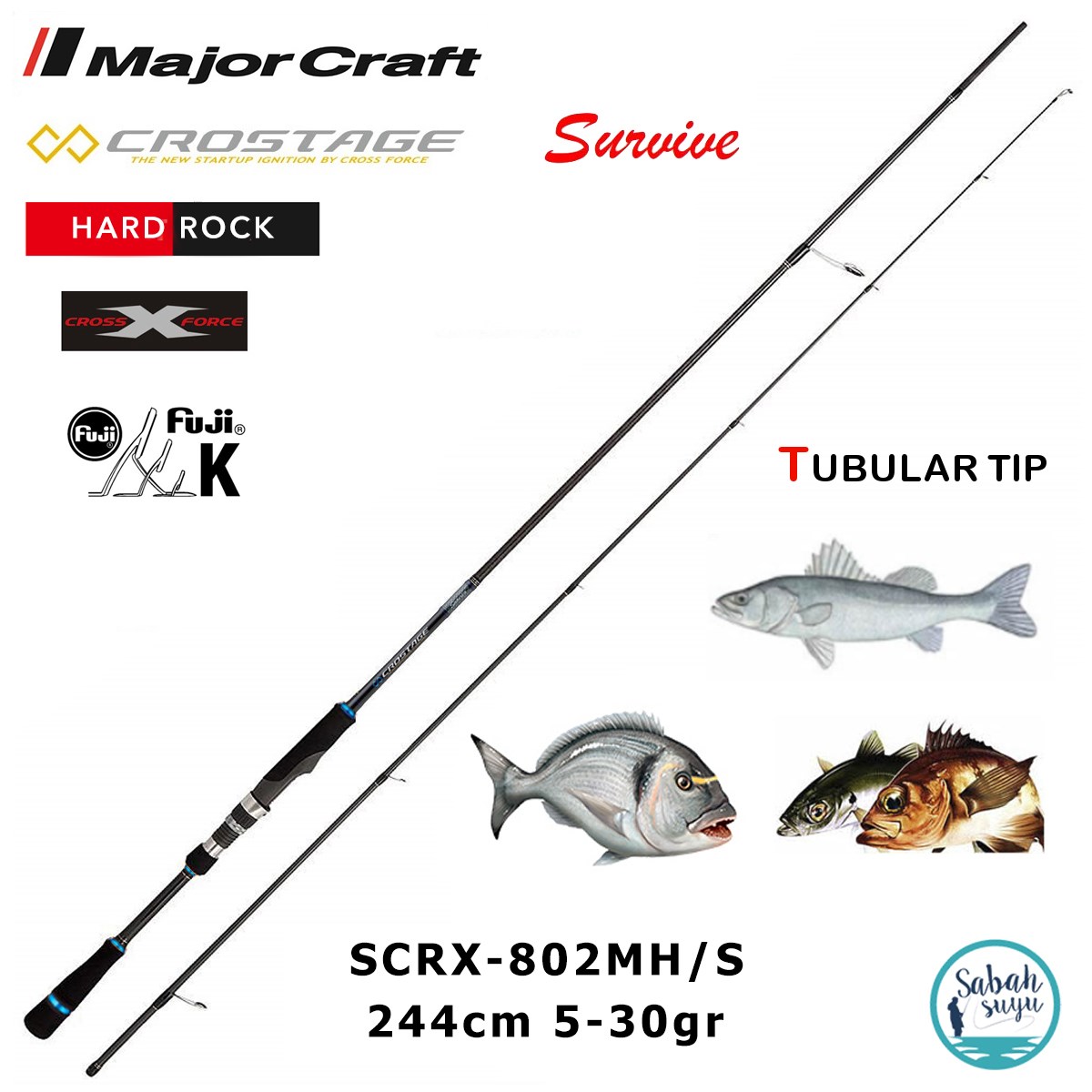 Major Craft Crostage Survive SCRX-802MH/S Hard Rock 2.44mt 5-30gr (2P) Spin Kamış