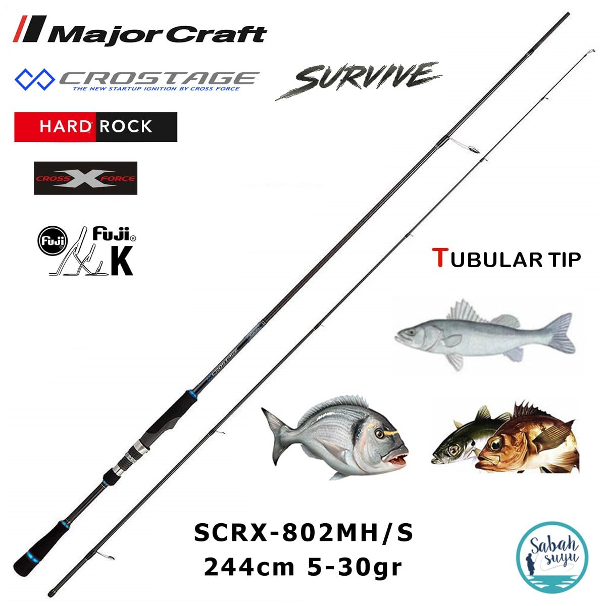 Major Craft Crostage Survive SCRX-802MH/S Hard Rock 2.44mt 5-30gr (2P) Spin Kamış