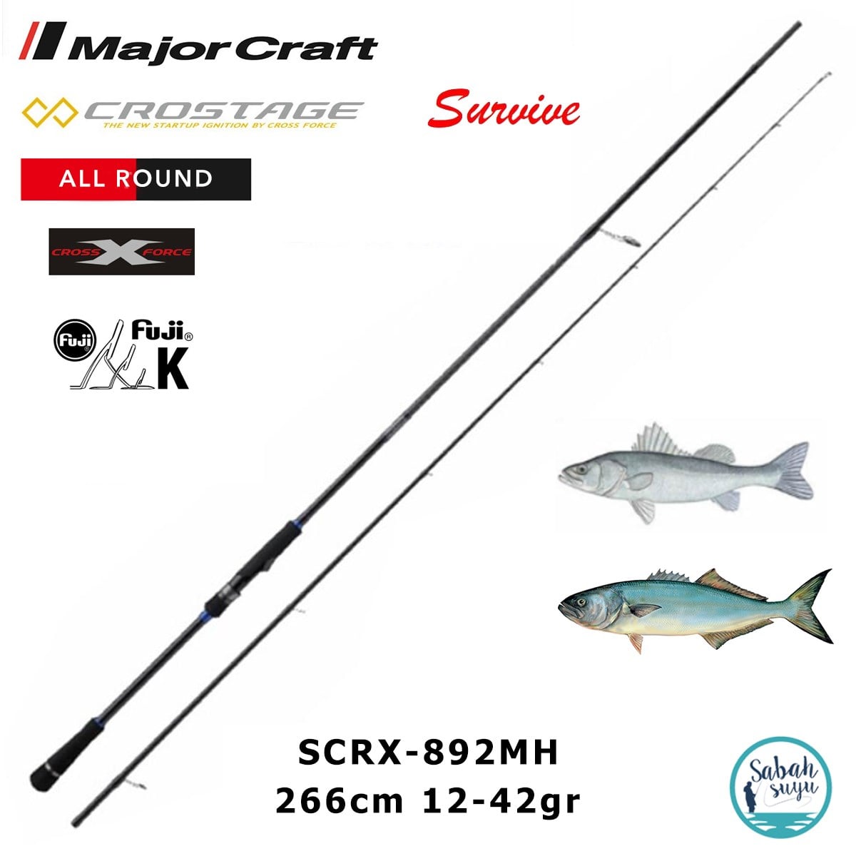 Major Craft Crostage Survive SCRX-892MH Allround 2.66mt 12-42gr (2P) Spin Kamış
