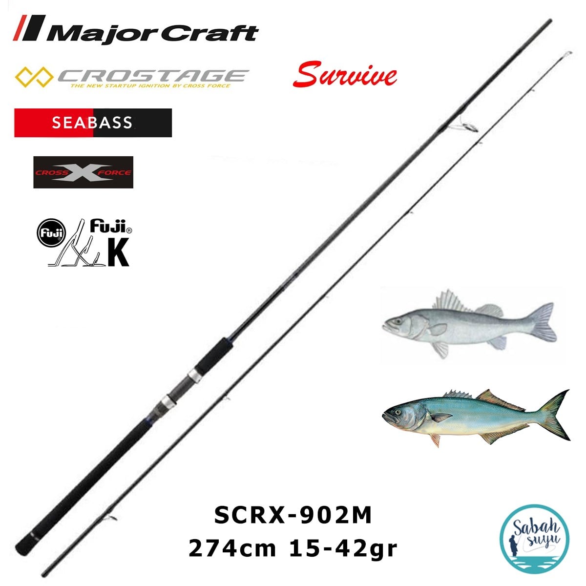 Major Craft Crostage Survive SCRX-902M Seabass 2.74mt 15-42gr (2P) Spin Kamış