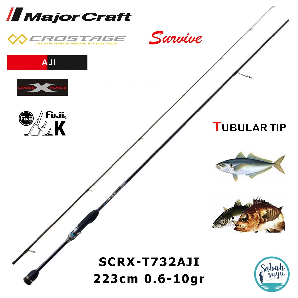 Major Craft Crostage Survive SCRX-T732AJI Tubular 2.23mt 0.6-10gr (2P) LRF Kamış