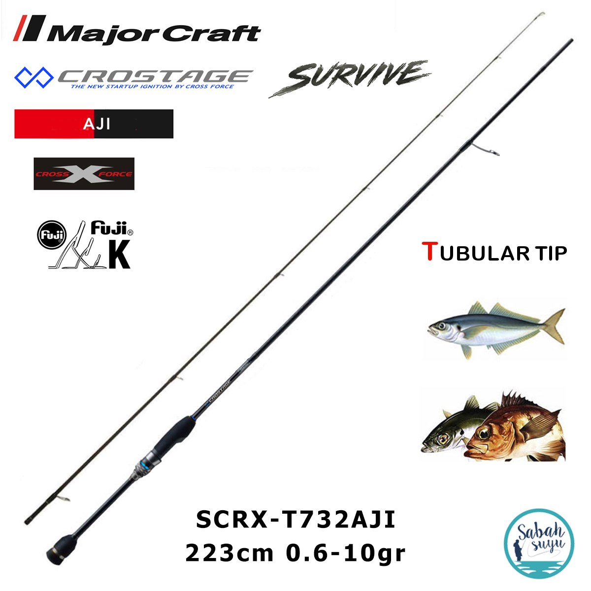 Major Craft Crostage Survive SCRX-T732AJI Tubular 2.23mt 0.6-10gr (2P) LRF Kamış