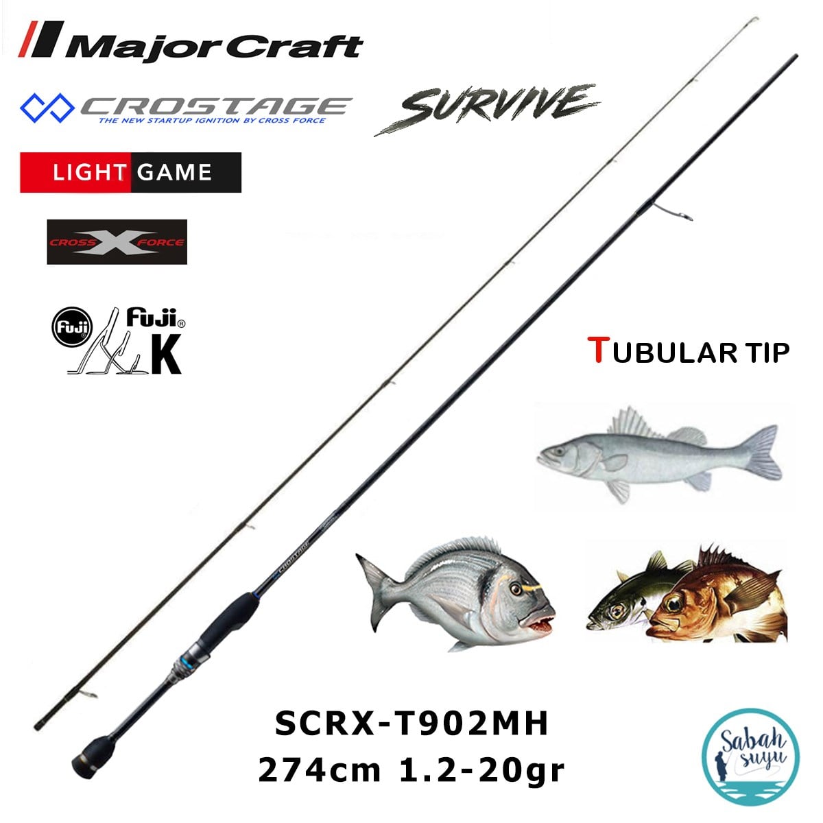 Major Craft Crostage Survive SCRX-T902MH Tubular 2.74mt 1.2-20gr (2P) LRF+Microjig Kamış
