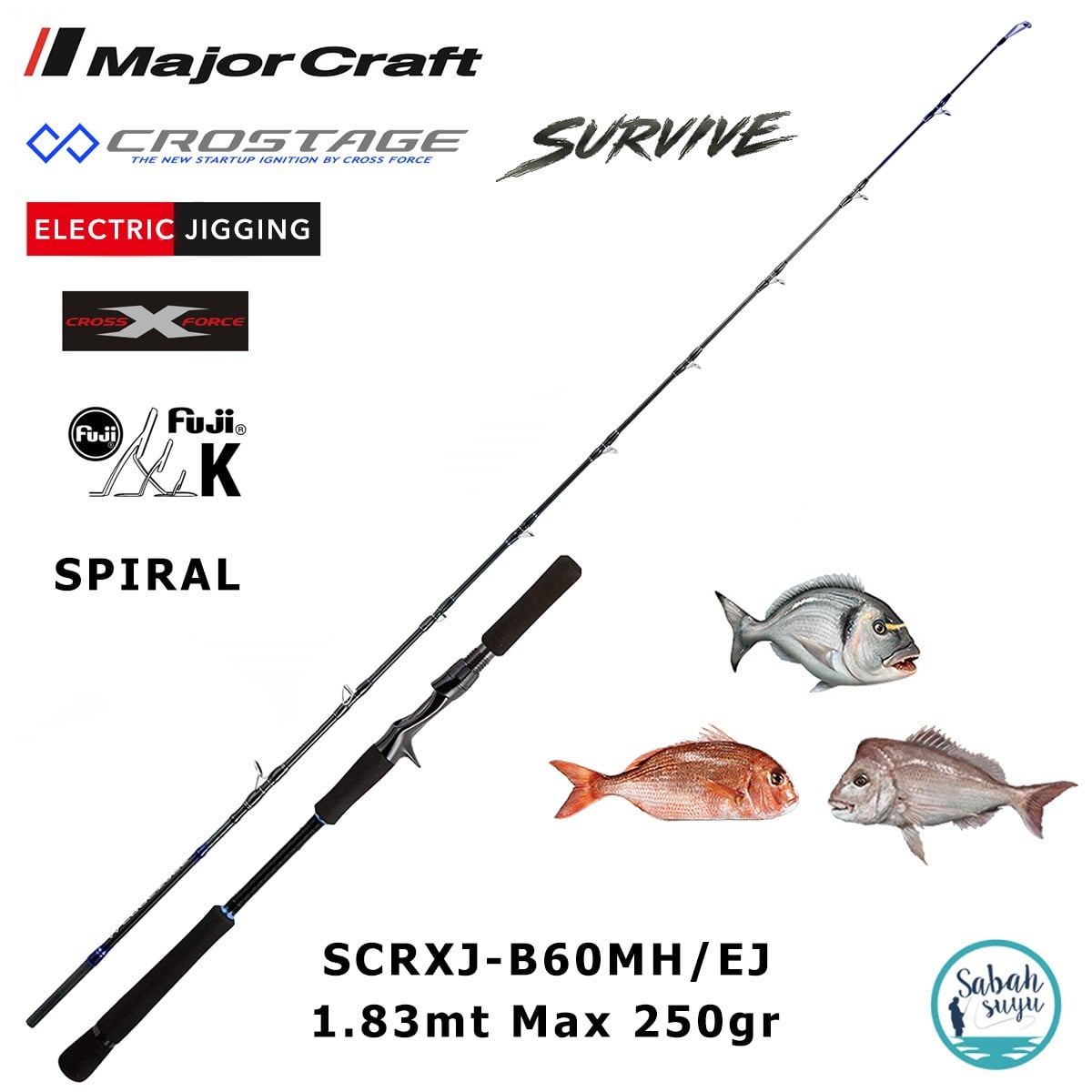 Major Craft Crostage Survive SCRXJ-B60MH/EJ 1.83mt Max 250gr (S2P) Tetikli Jigging Kamış