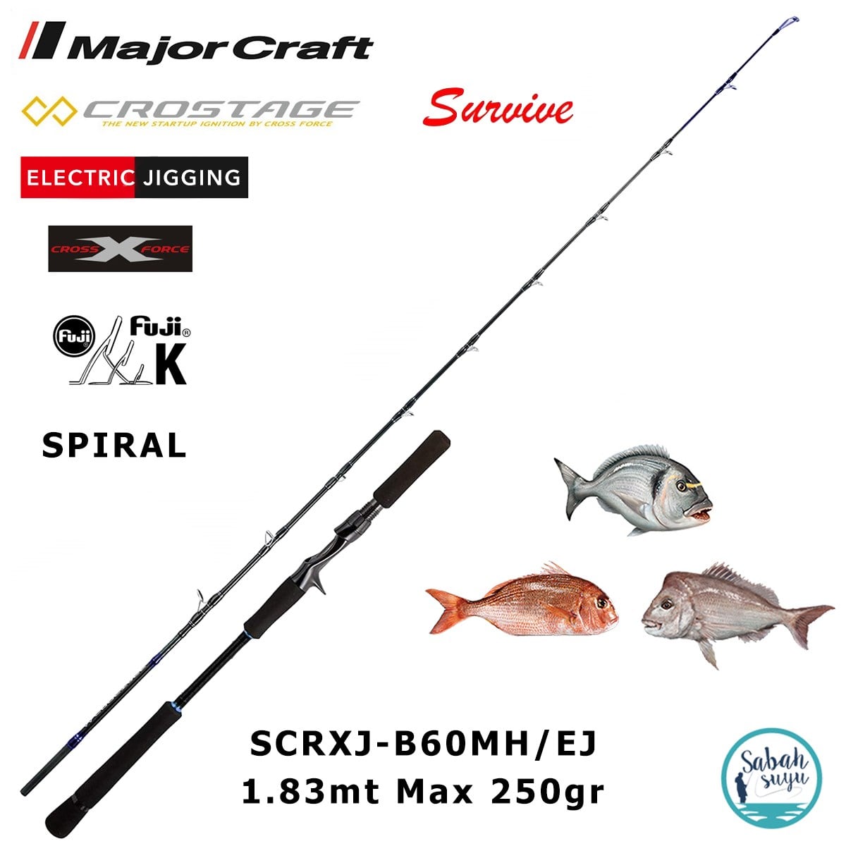 Major Craft Crostage Survive SCRXJ-B60MH/EJ 1.83mt Max 250gr (S2P) Tetikli Jigging Kamış