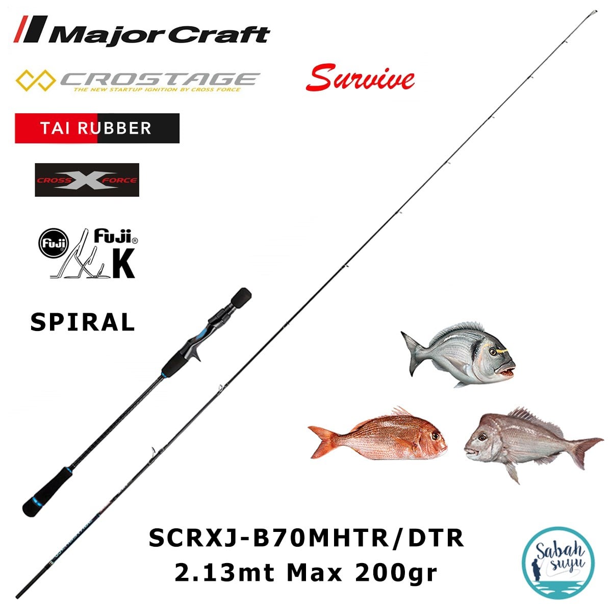Major Craft Crostage Survive SCRXJ-B70MHTR/DTR 2.13mt Max 200gr (S2P) Tetikli Tai Rubber Kamış