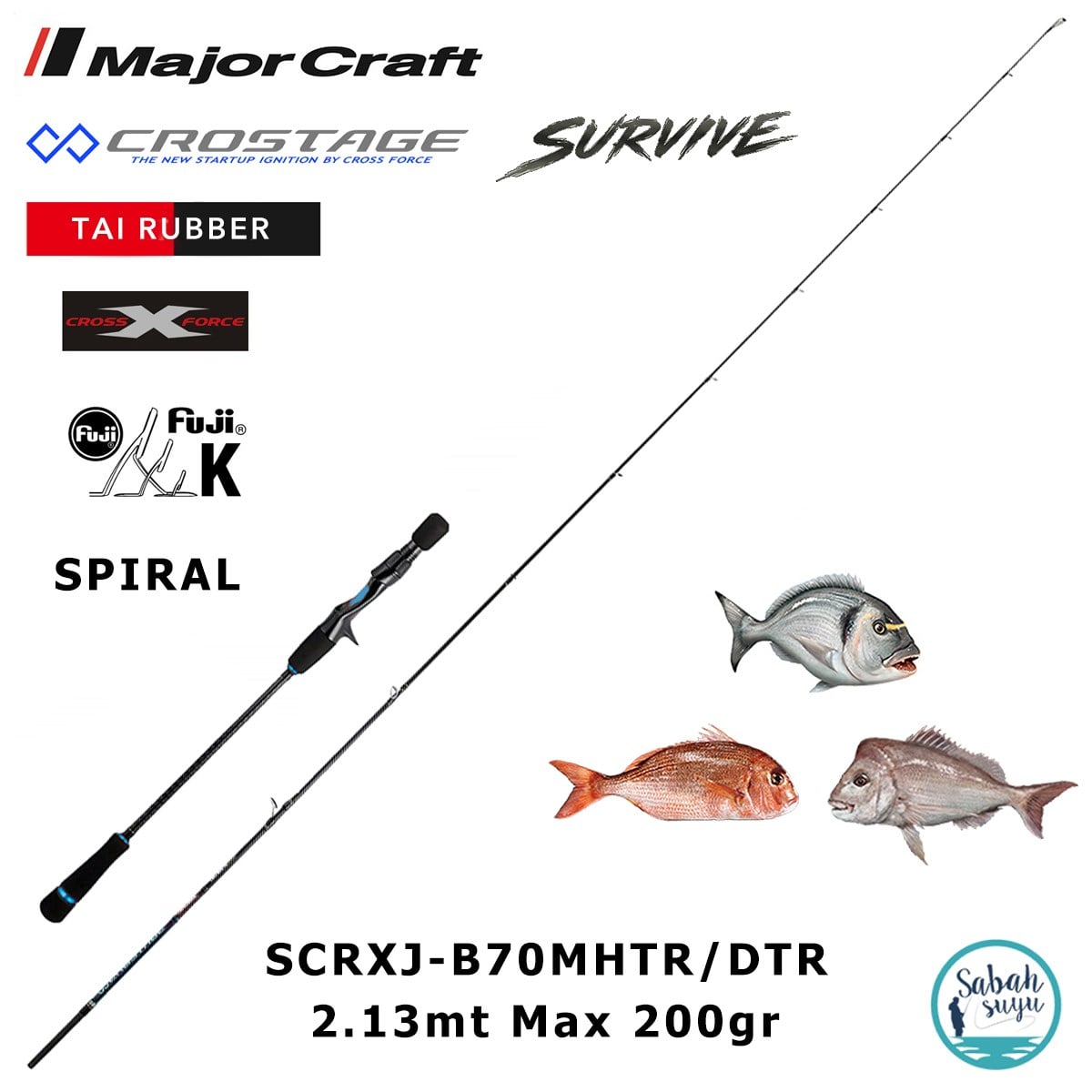 Major Craft Crostage Survive SCRXJ-B70MHTR/DTR 2.13mt Max 200gr (S2P) Tetikli Tai Rubber Kamış