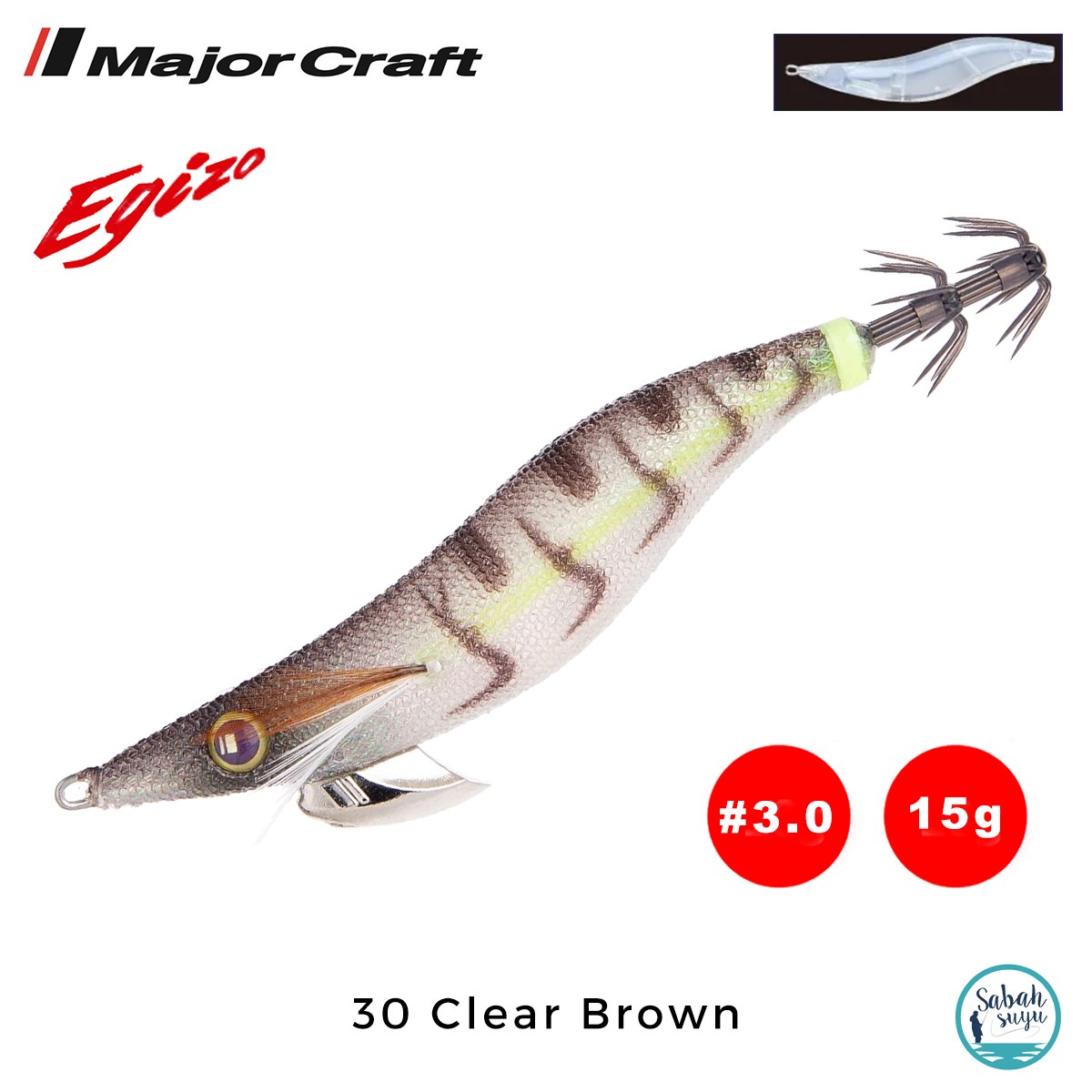 Major Craft Egi Sutte Kalamar Zokası EGZ-3.0 15gr #30 Clear Brown