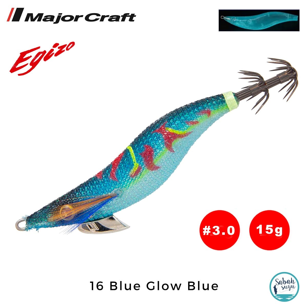 Major Craft Egi Sutte Kalamar Zokası EGZ-3.0 15gr #16 Blue Glow Blue