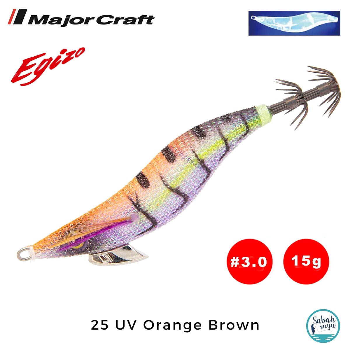 Major Craft Egi Sutte Kalamar Zokası EGZ-3.0 15gr #25 UV Orange Brown