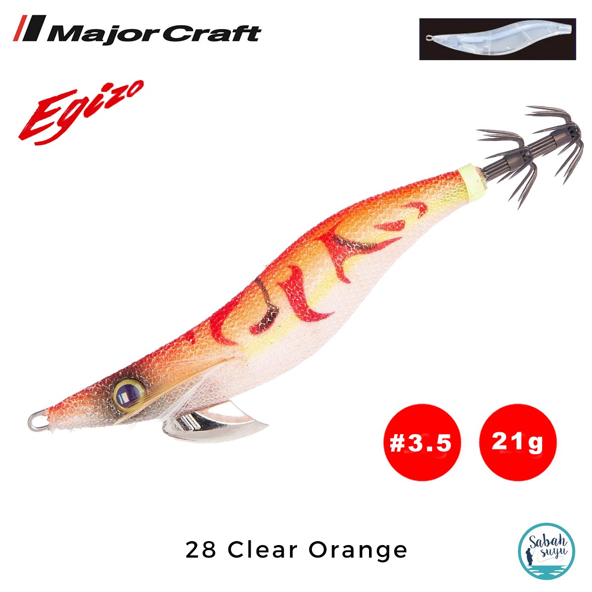 Major Craft Egi Sutte Kalamar Zokası EGZ-3.5 21gr #28 Clear Orange