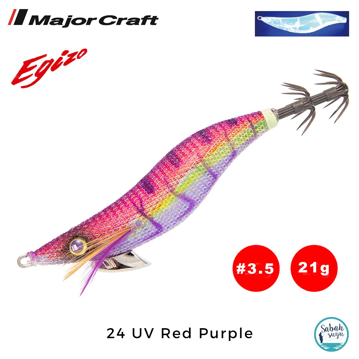 Major Craft Egi Sutte Kalamar Zokası EGZ-3.5 21gr #24 UV Red Purple