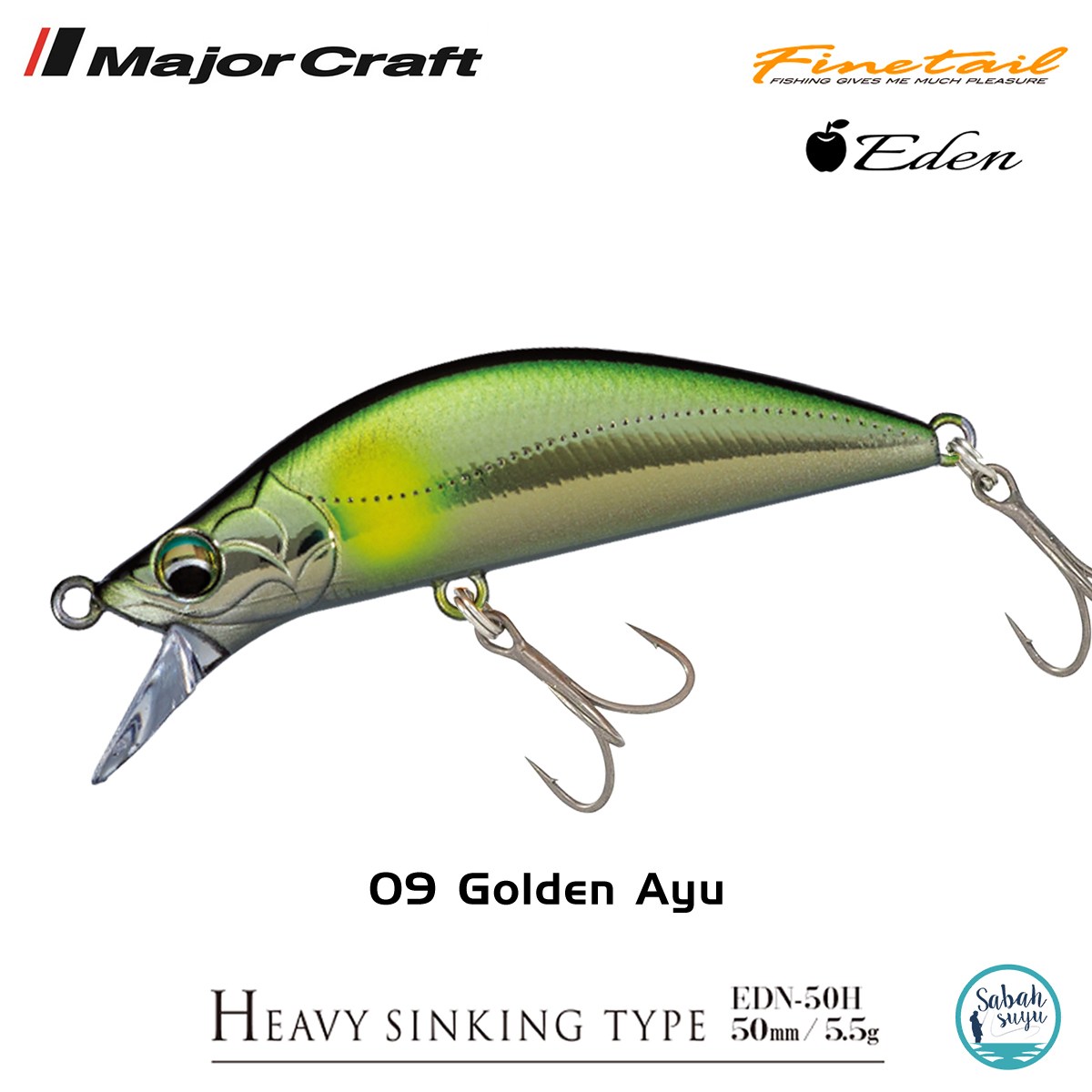 Major Craft Finetail Eden 50HS 5.5gr LRF Maket Balık # 09 Golden Ayu