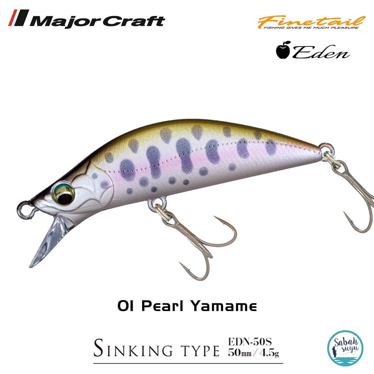 Major Craft Finetail Eden 50S 4.5gr LRF Sahte Balık # 01 Pearl Yamame