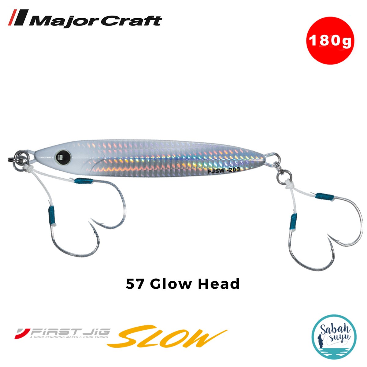 Major Craft First Jig Slow FJSW-180gr #57 Glow Head