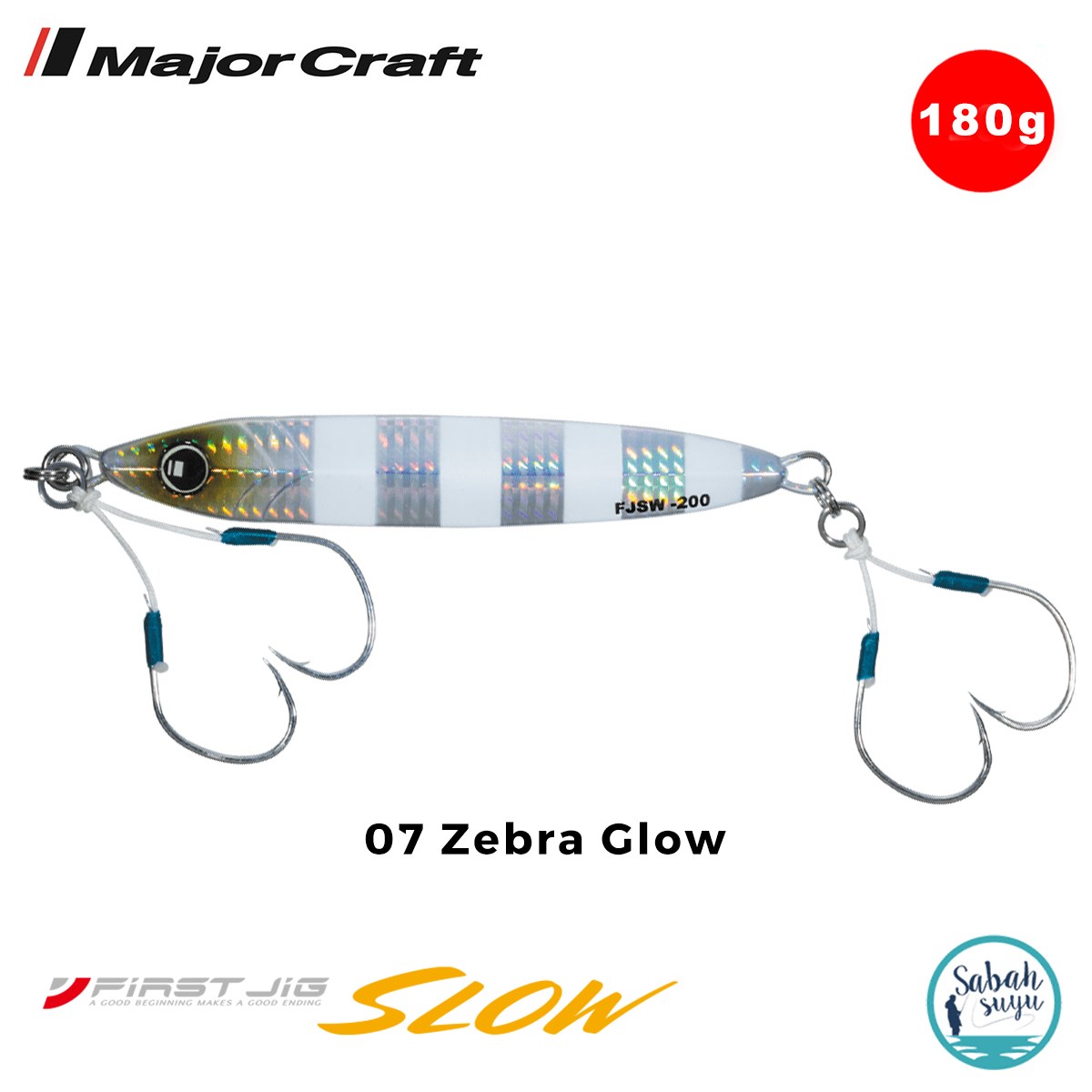 Major Craft First Jig Slow FJSW-180gr #07 Zebra Glow