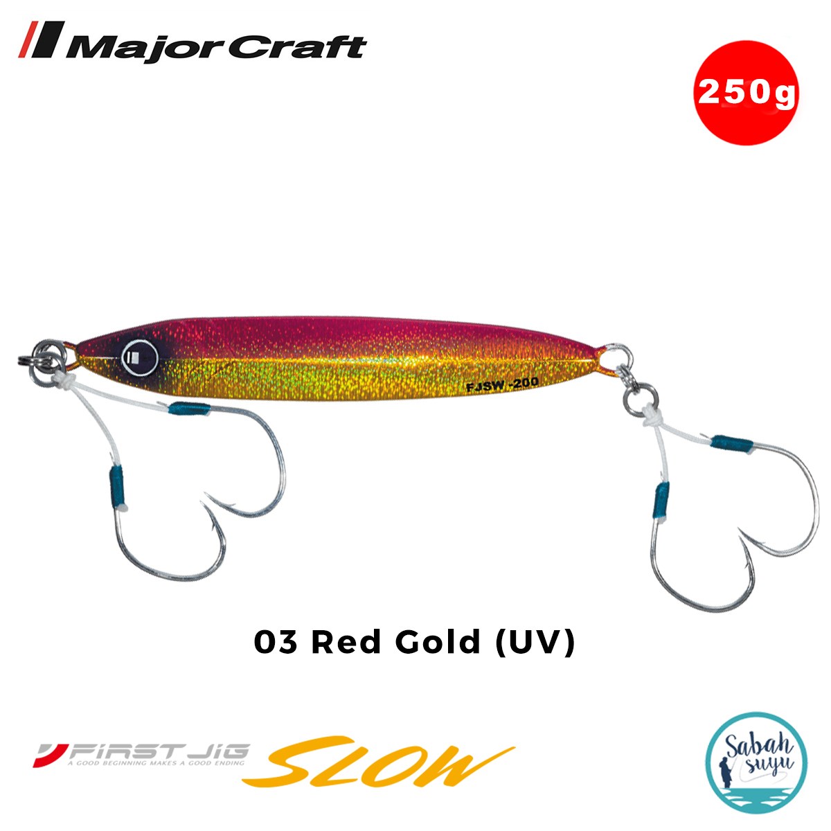 Major Craft First Jig Slow FJSW-250gr #03 Red Gold (UV)