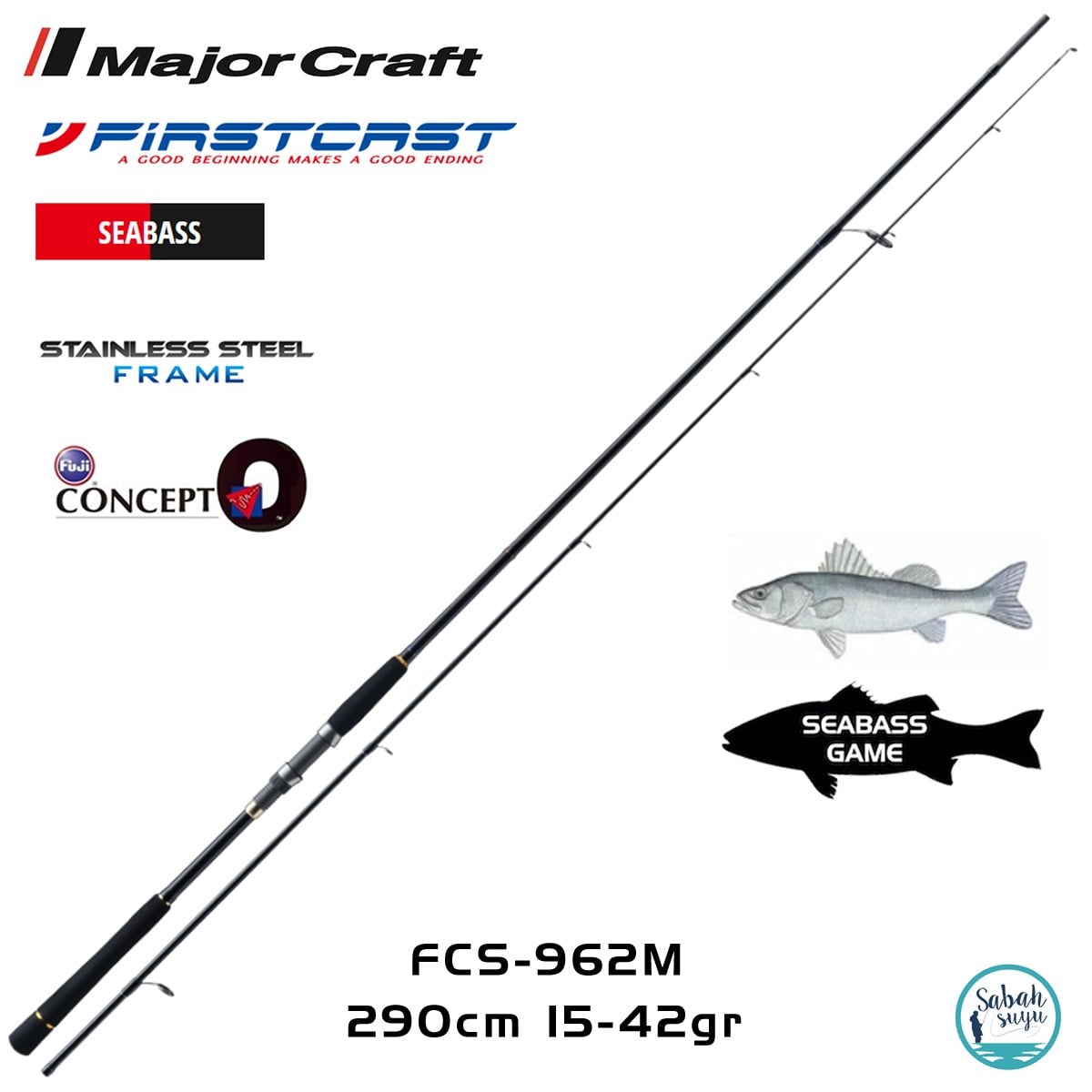 Major Craft Firstcast FCS-962M Seabass 290cm 15-42gr (2P) Spin Kamış