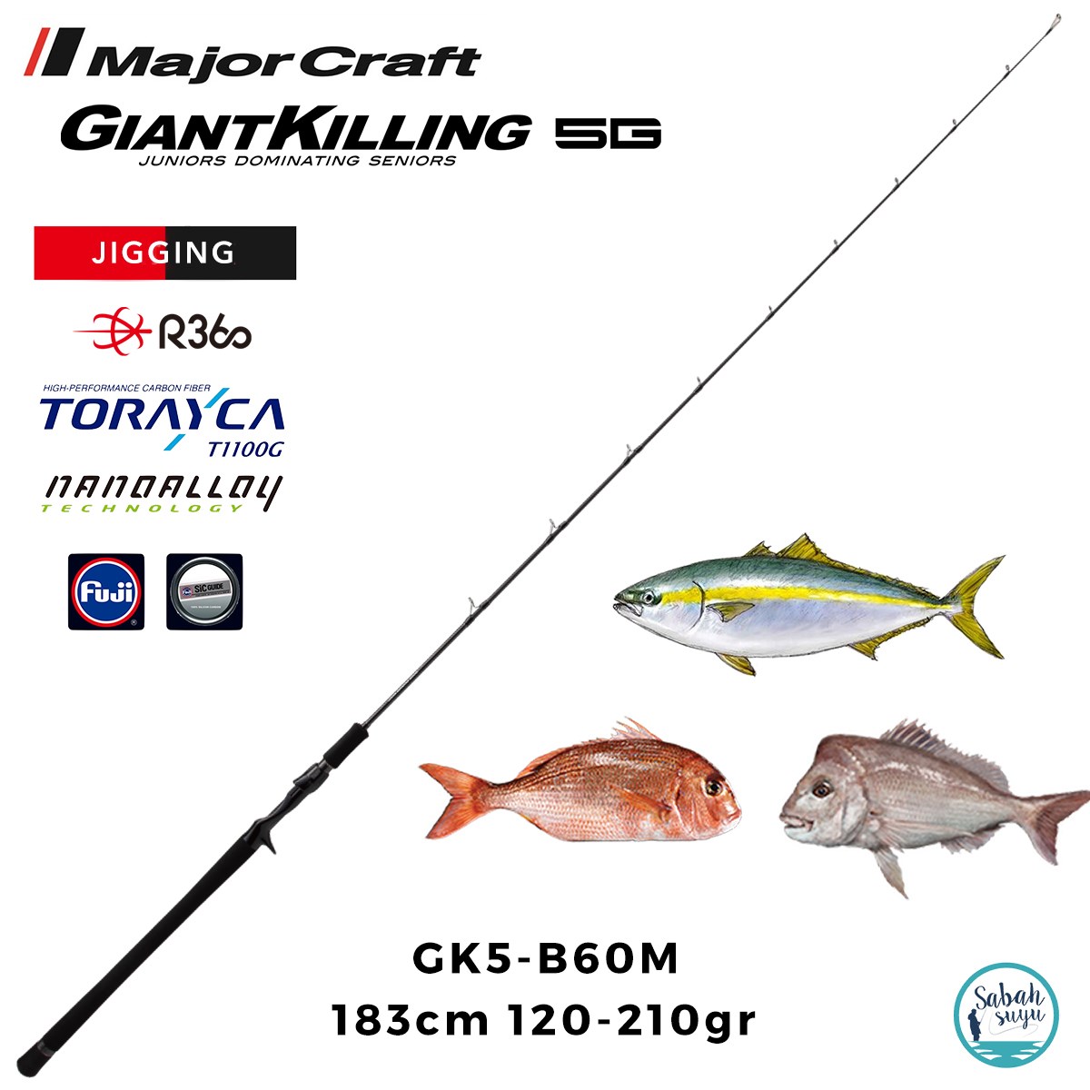 Major Craft Giant Killing 5G GK5-B60M 183cm 120-210gr (1P) Tetikli Jigging Kamış