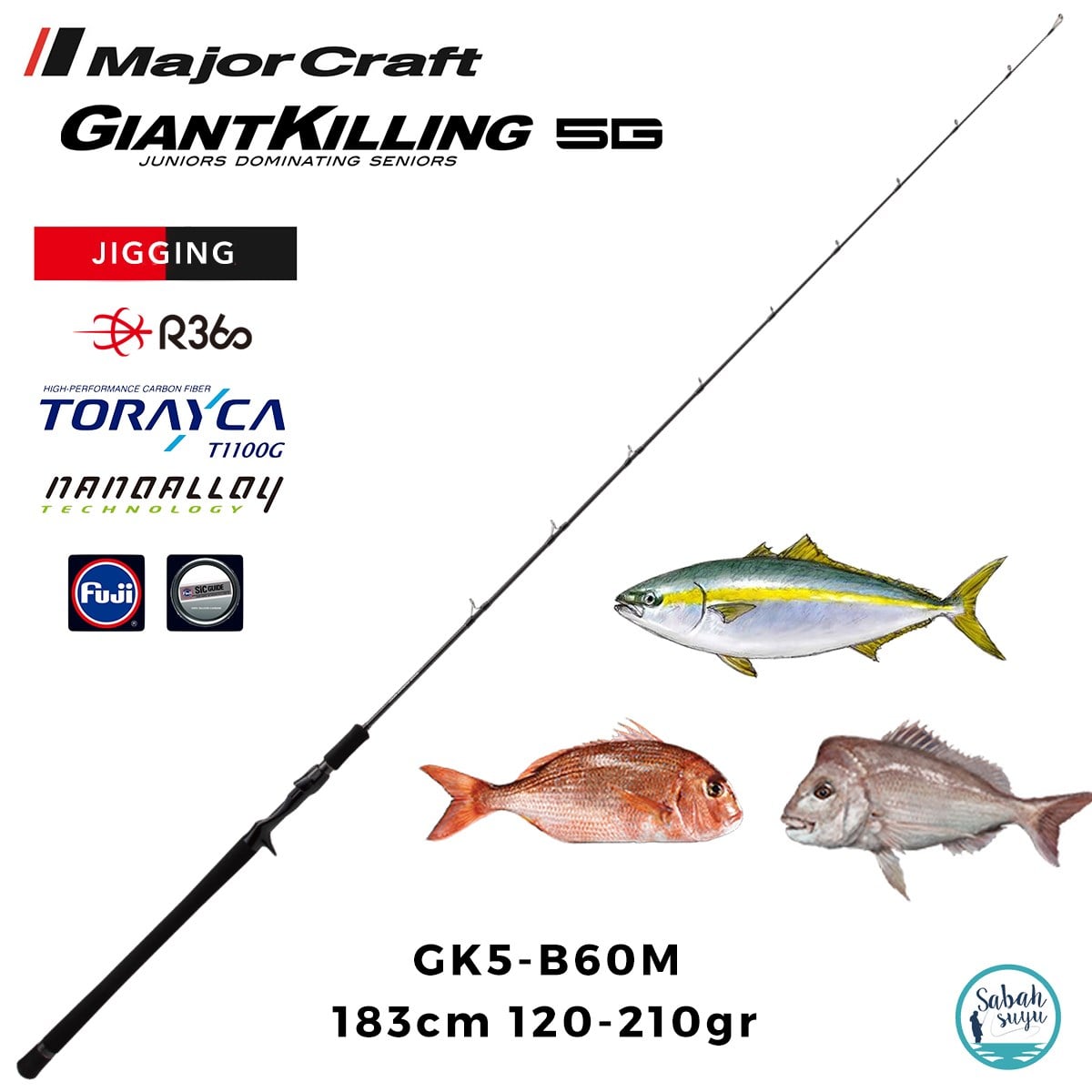 Major Craft Giant Killing 5G GK5-B60M 183cm 120-210gr (1P) Tetikli Jigging Kamış