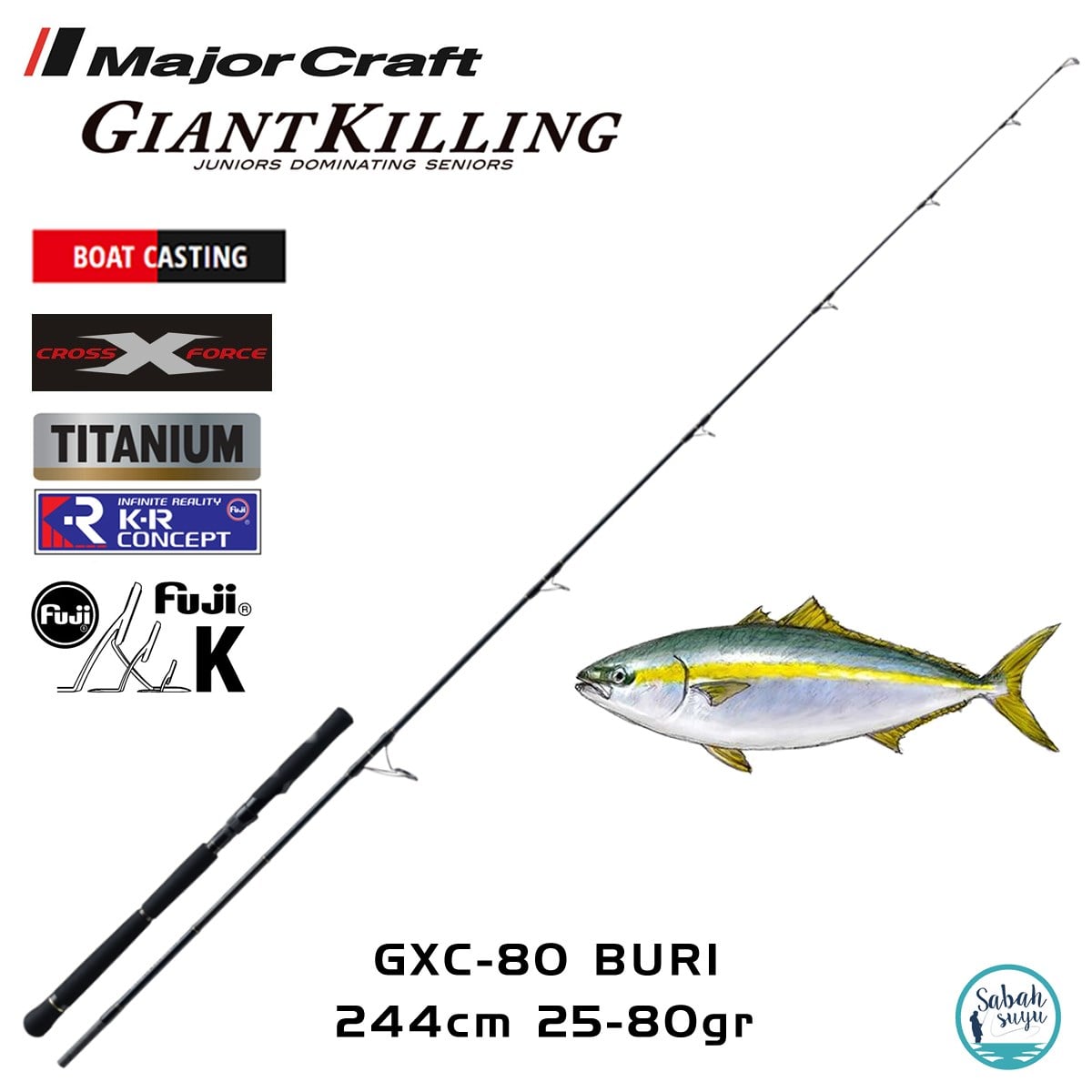 Major Craft Giant Killing GXC-80BURI 244cm 25-80gr (S2P) Offshore Casting Kamış