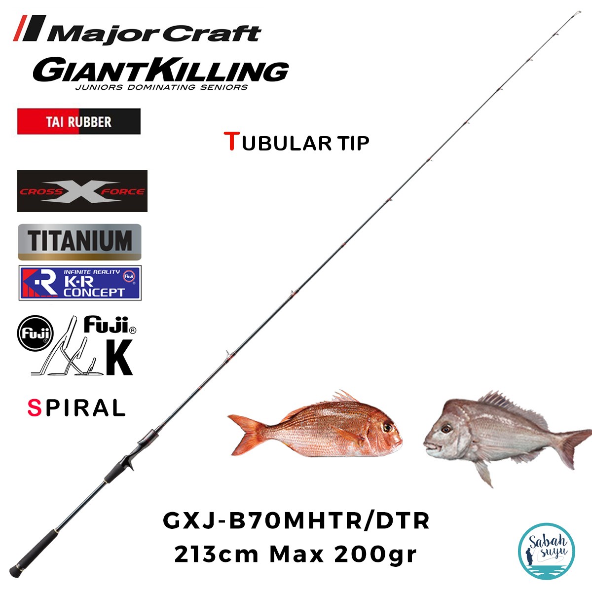 Major Craft Giant Killing GXJ-B70MHTR/DTR 213cm Max 200gr (1P) Tetikli Tai Rubber Kamış