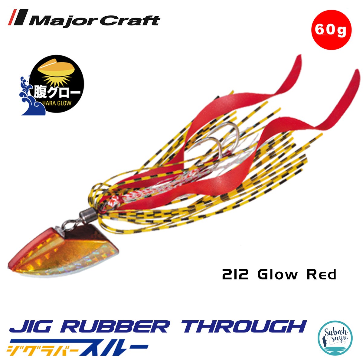 Major Craft Jig Rubber Through JRT-60gr 212 Glow Red