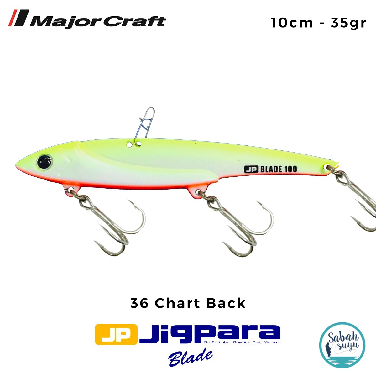 Major Craft Jigpara JPB-100 Blade Vibrasyon Jig 100mm 35gr #36 Chart Back