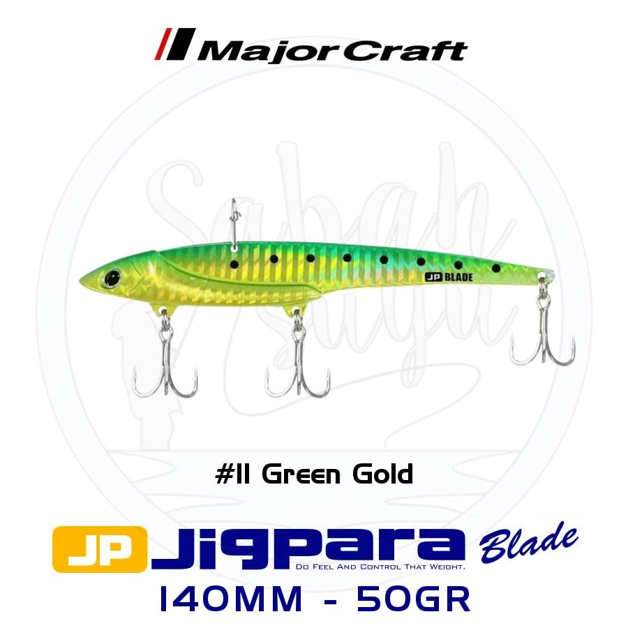 Major Craft Jigpara JPB-140 Blade Vibrasyon Jig 140mm 50gr #11 Green Gold