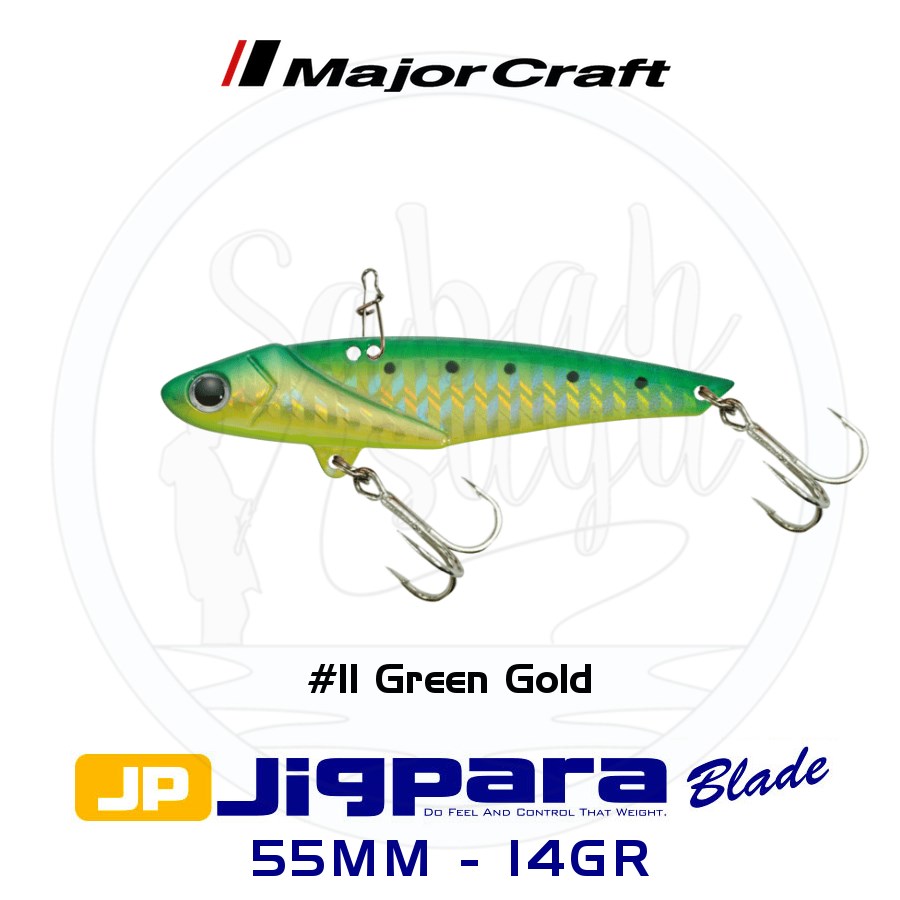 Major Craft Jigpara JPB-55 Blade Vibrasyon Jig 55mm 14gr #11 Green Gold