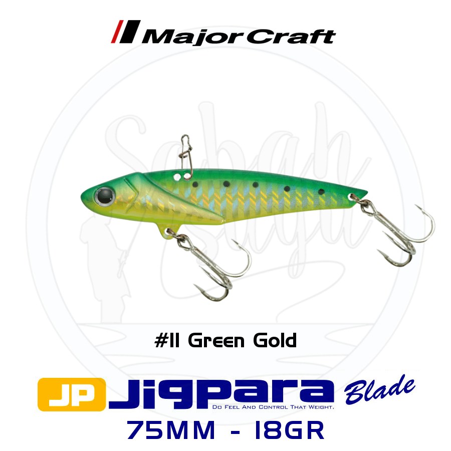 Major Craft Jigpara JPB-75 Blade Vibrasyon Jig 75mm 18gr #11 Green Gold