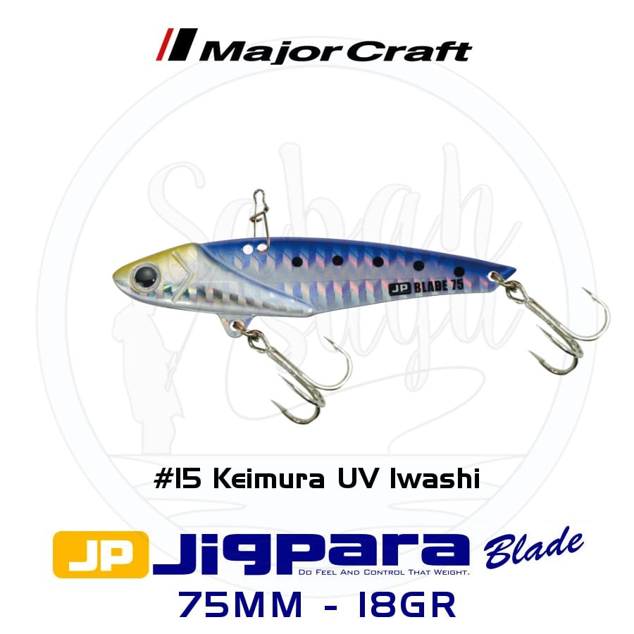 Major Craft Jigpara JPB-75 Blade Vibrasyon Jig 75mm 18gr #15 Keimura (UV) Iwashi