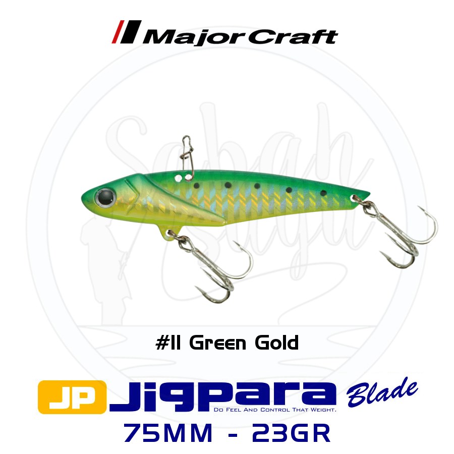 Major Craft Jigpara JPB-75 Blade Vibrasyon Jig 75mm 23gr #11 Green Gold